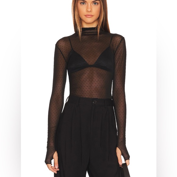Free People polka dot sheer top - Picture 1 of 1